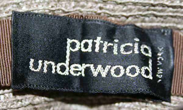 Hat, Patricia Underwood (American, born England, 1947), straw, American