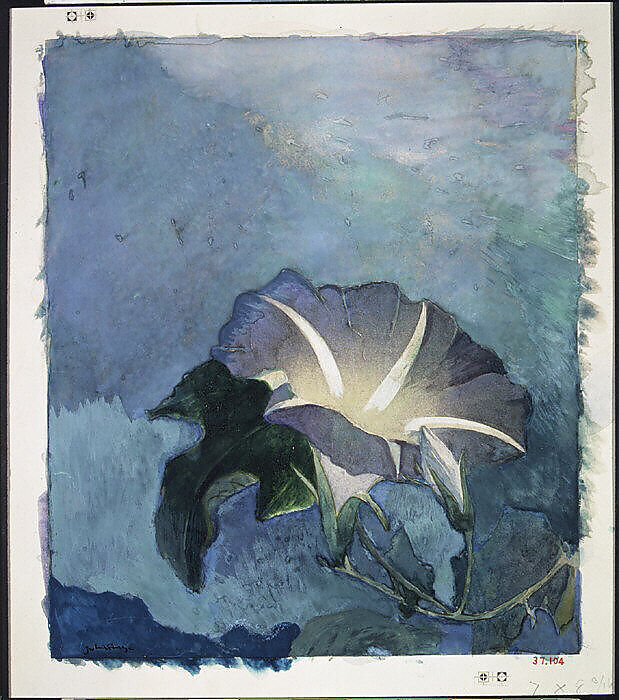 Nocturne, John La Farge (American, New York 1835–1910 Providence, Rhode Island), Watercolor, gouache, and charcoal on off-white wove paper adhered to wove paper, American