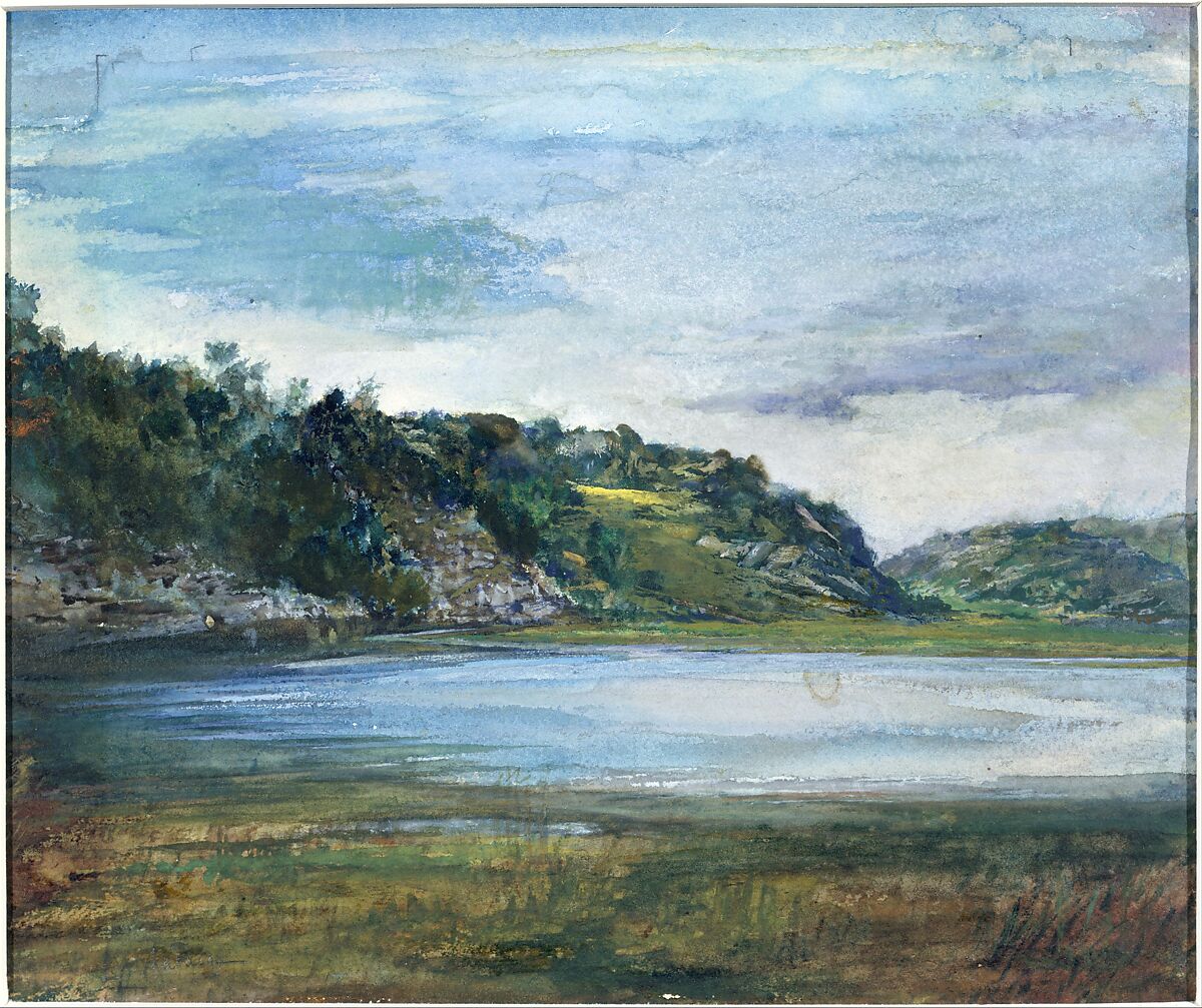 Paradise Rocks—Study at Paradise, Newport, Rhode Island, John La Farge (American, New York 1835–1910 Providence, Rhode Island), Watercolor, gouache and gum arabic on white wove paper, American