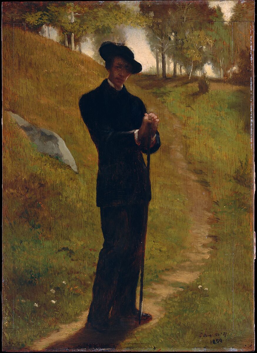 Portrait of the Painter, John La Farge (American, New York 1835–1910 Providence, Rhode Island), Oil on wood panel, American 