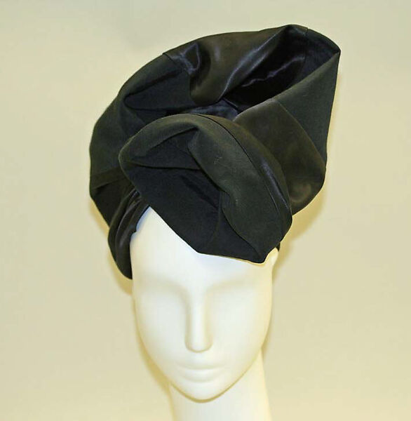 Hat, John-Frederics (American, 1929–1948), silk, synthetic fiber, American 