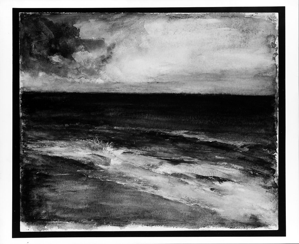 Marine, John La Farge (American, New York 1835–1910 Providence, Rhode Island), Watercolor and gouache on off-white wove paper, American