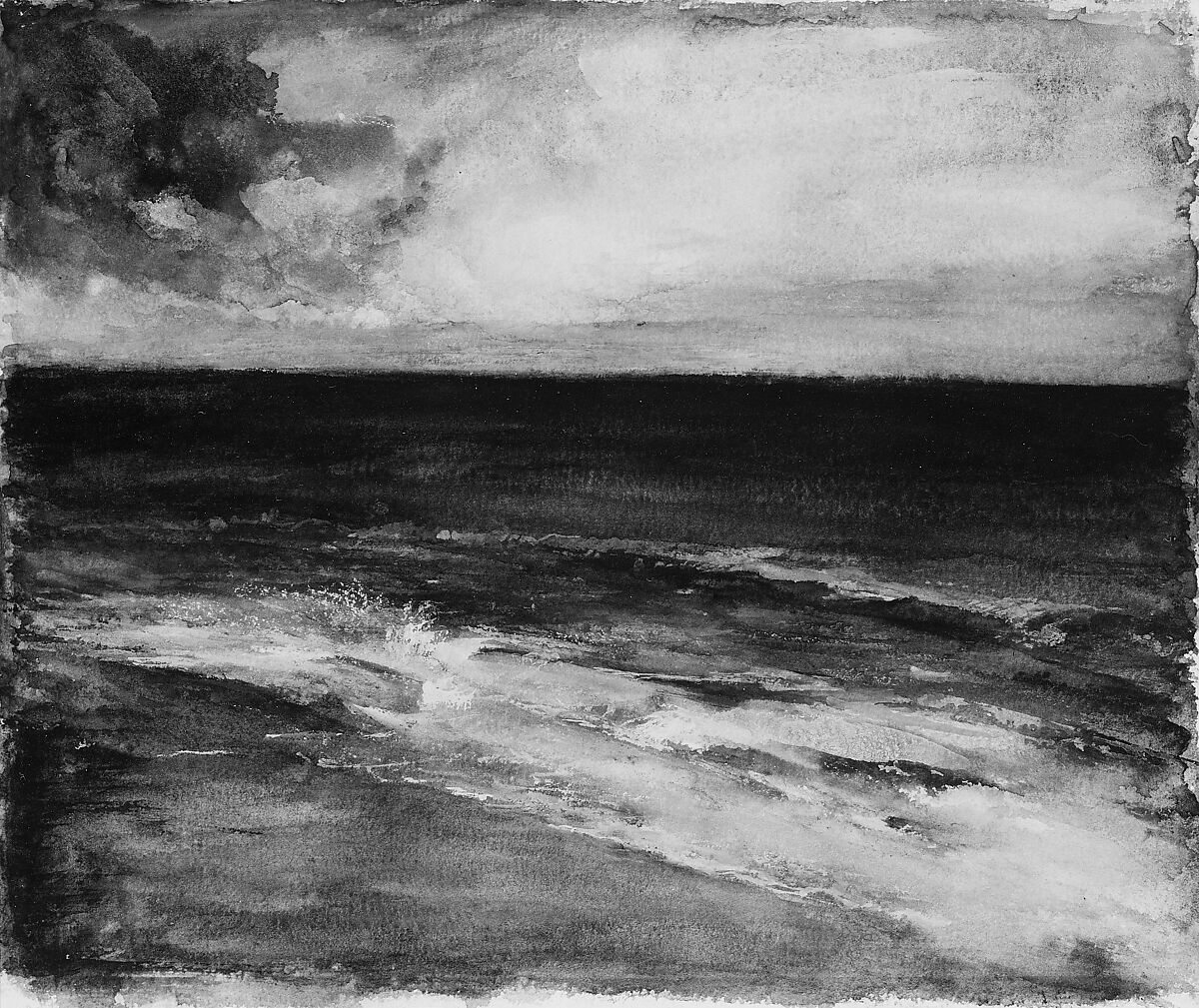 Marine, John La Farge (American, New York 1835–1910 Providence, Rhode Island), Watercolor and gouache on off-white wove paper, American