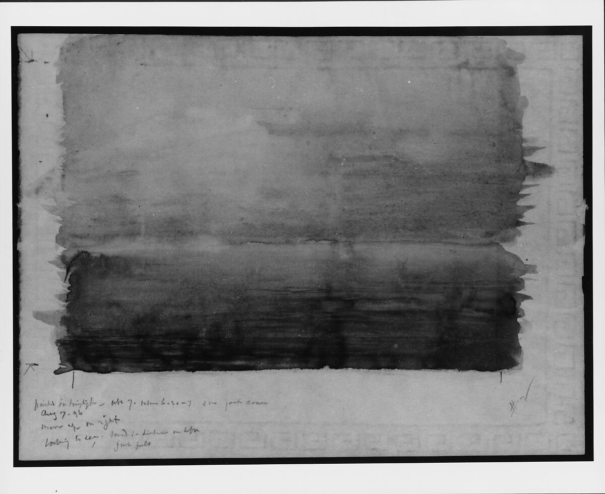 Bar Harbor, Twilight, John La Farge (American, New York 1835–1910 Providence, Rhode Island), Watercolor and gouache on off-white wove paper, American