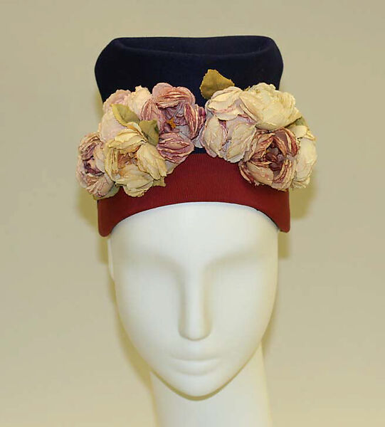 Toque, Madame Agnès (French, founded 1917), wool, silk, cotton, French 
