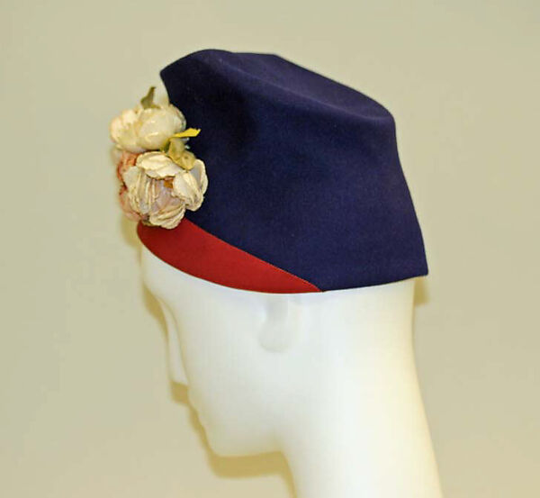 Toque, Madame Agnès (French, founded 1917), wool, silk, cotton, French