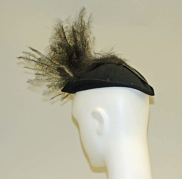 Hat, Saks Fifth Avenue (American, founded 1924), wool, feathers, American