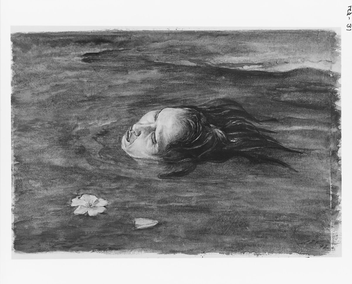 The Strange Thing Little Kiosai Saw in the River, John La Farge (American, New York 1835–1910 Providence, Rhode Island), Watercolor and gouache on Japanese tissue laid down on white wove paper, American