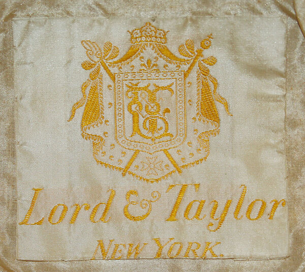 Hat, Lord &amp; Taylor (American, founded 1826), raffia, silk, American