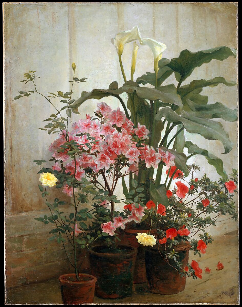Side of a Greenhouse, George Cochran Lambdin (American, Pittsburg, Pennsylvania 1830–1896 Germantown, Pennsylvania), Oil on canvas, American 