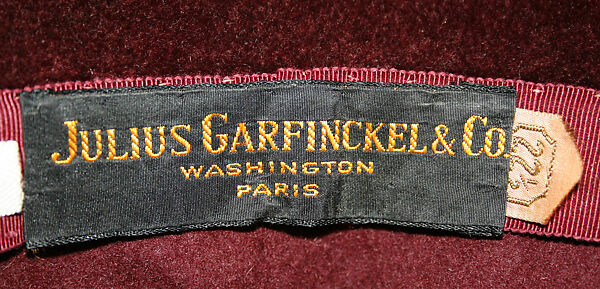 Hat, Julius Garfinckel &amp; Co. (American), fur, felt, American