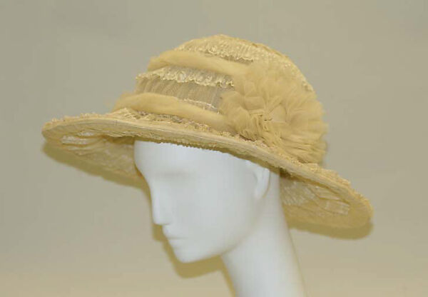 Afternoon hat, cotton, silk, American 