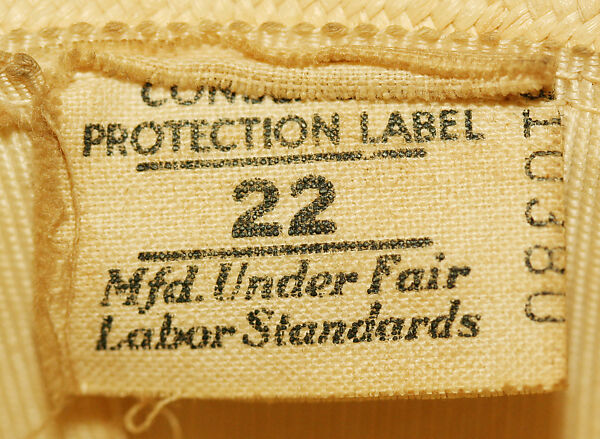 Hat, raffia, silk, American