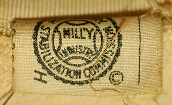 Hat, raffia, silk, American