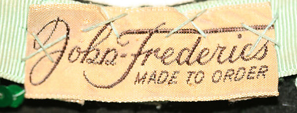 Evening hat, John-Frederics, Inc. (American, 1929–1948), wool, glass, plastic, American