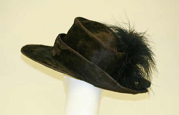 Hat, silk, feather, straw, French