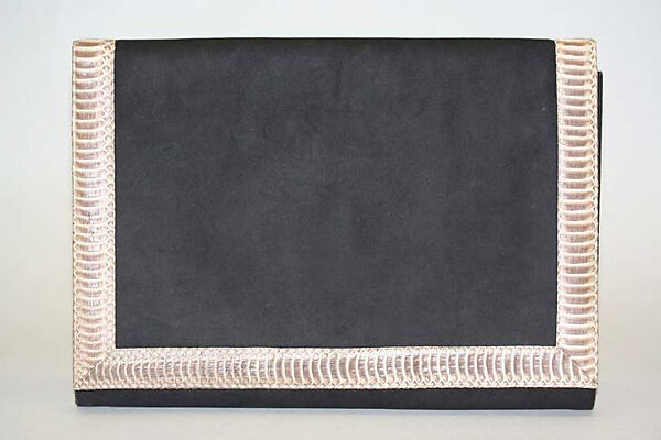 Accessory set, Dominick LaValle, leather, lizard skin, silk, American