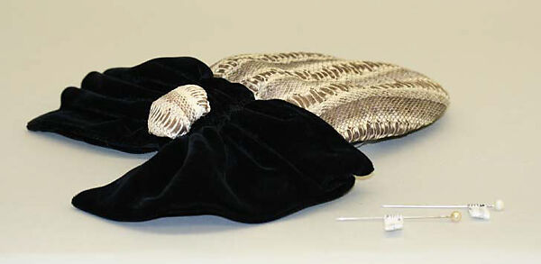 Accessory set, Dominick LaValle, leather, lizard skin, silk, American
