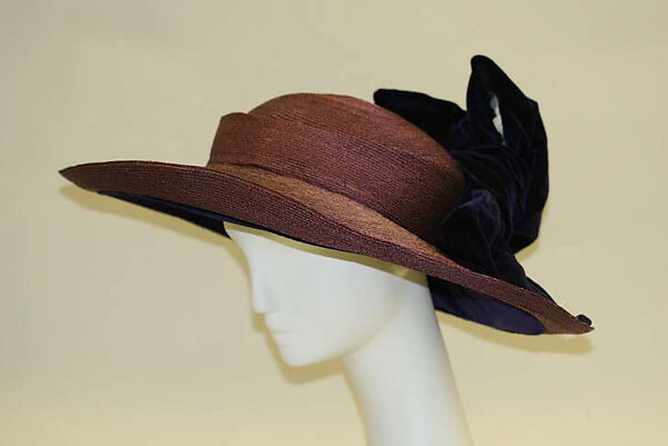 Hat, silk, straw, American 