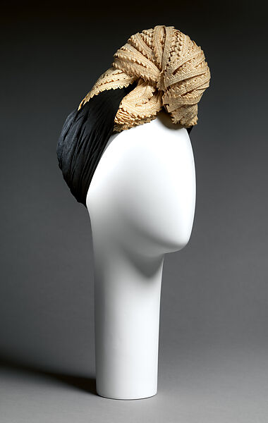 Turban, John-Frederics (American, 1929–1948), silk, straw, American 