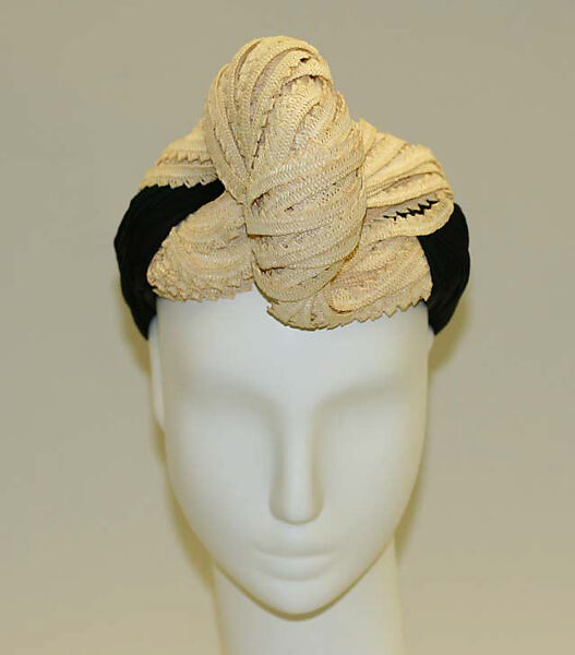 Turban, John-Frederics, Inc. (American, 1929–1948), silk, straw, American