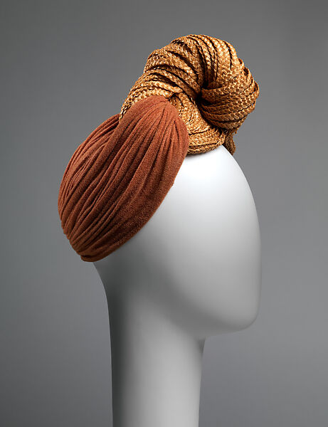 Turban, John-Frederics (American, 1929–1948), silk, straw, American 