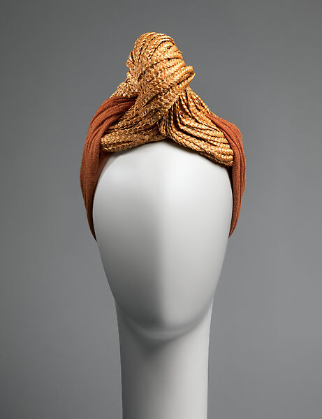 Turban, John-Frederics, Inc. (American, 1929–1948), silk, straw, American