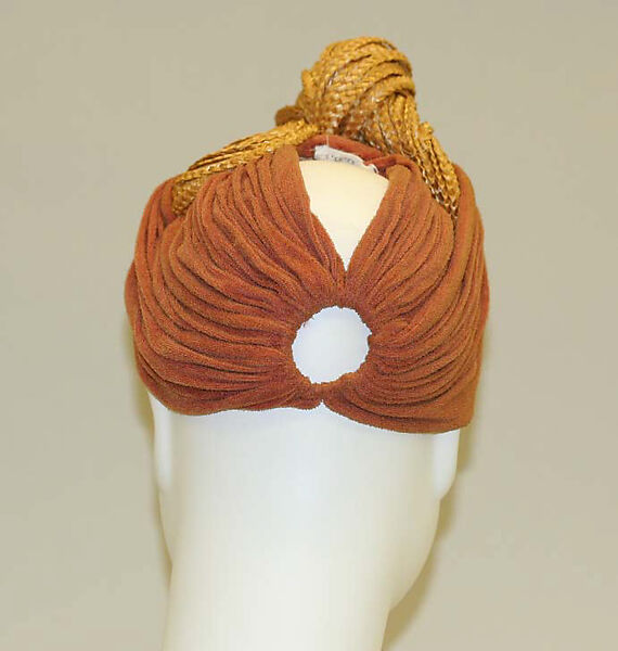 Turban, John-Frederics, Inc. (American, 1929–1948), silk, straw, American