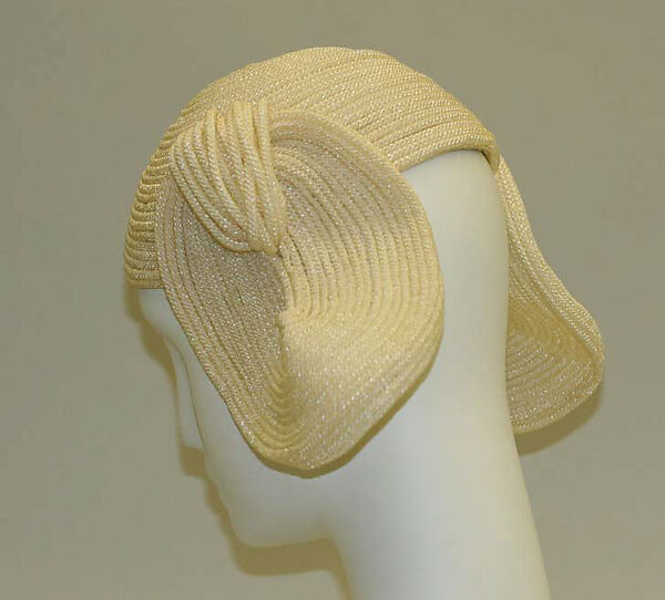 Hat, Sally Victor (American, 1905–1977), straw, American or European