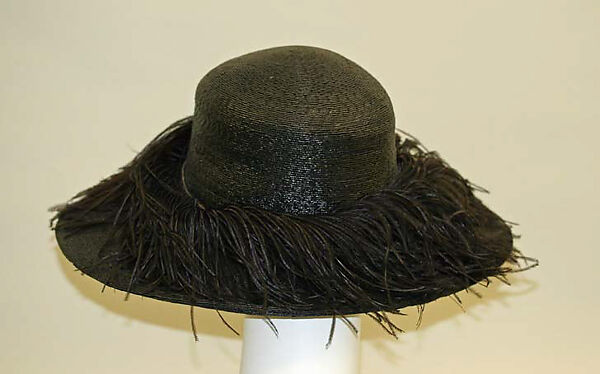 Hat, straw, feathers, American