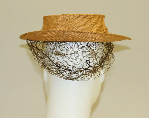 Hat, John-Frederics, Inc. (American, 1929–1948), straw, American