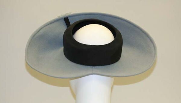 Hat, Madame Pauline, wool, rayon, American
