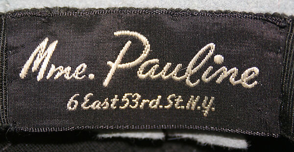 Hat, Madame Pauline, wool, rayon, American