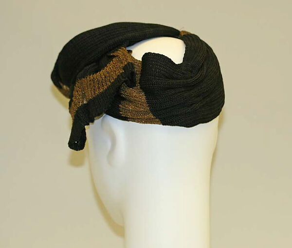 Turban, Bergdorf Goodman (American, founded 1899), cotton, metal thread, American
