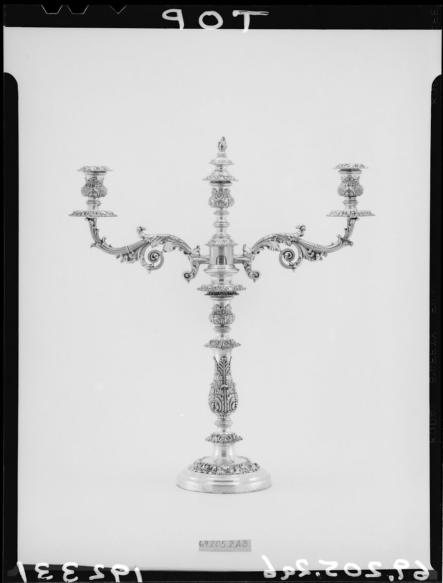 Candelabrum, Silver plate on copper 
