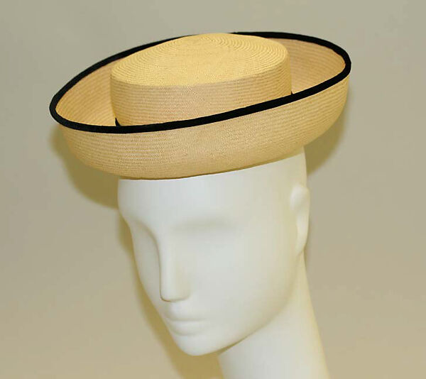 Hat, Hattie Carnegie, Inc. (American, 1918–1965), straw, American 