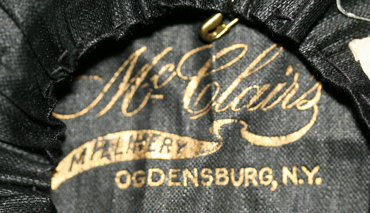 Mourning hat, silk, cotton, American