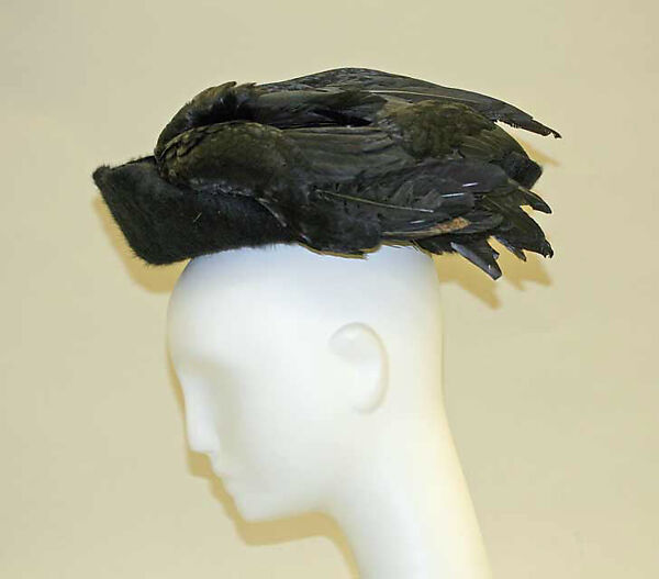 Tricorne, Dunlap &amp; Company, silk, wool, fur (rabbit), feathers, American