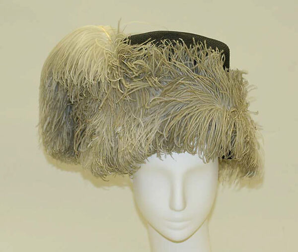 Cloche, B. Altman &amp; Co. (American, 1865–1990), straw, silk, feathers, American 