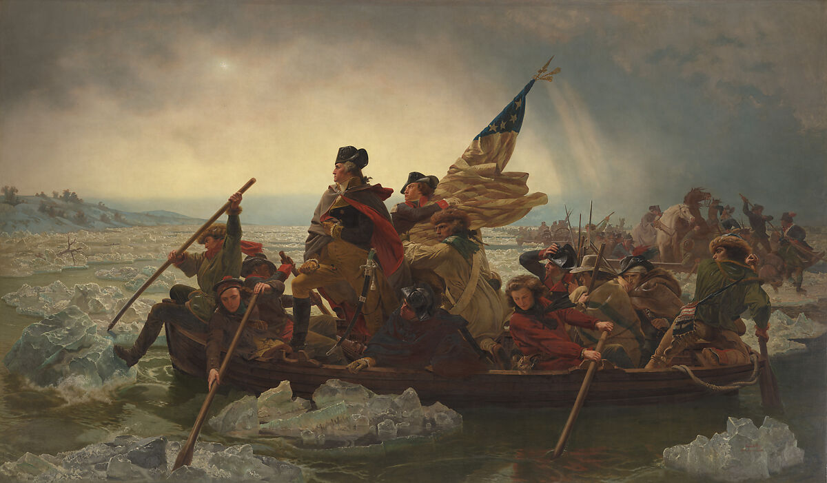 Washington Crossing the Delaware, Emanuel Leutze (American, Schwäbisch Gmünd 1816–1868 Washington, D.C.), Oil on canvas, American