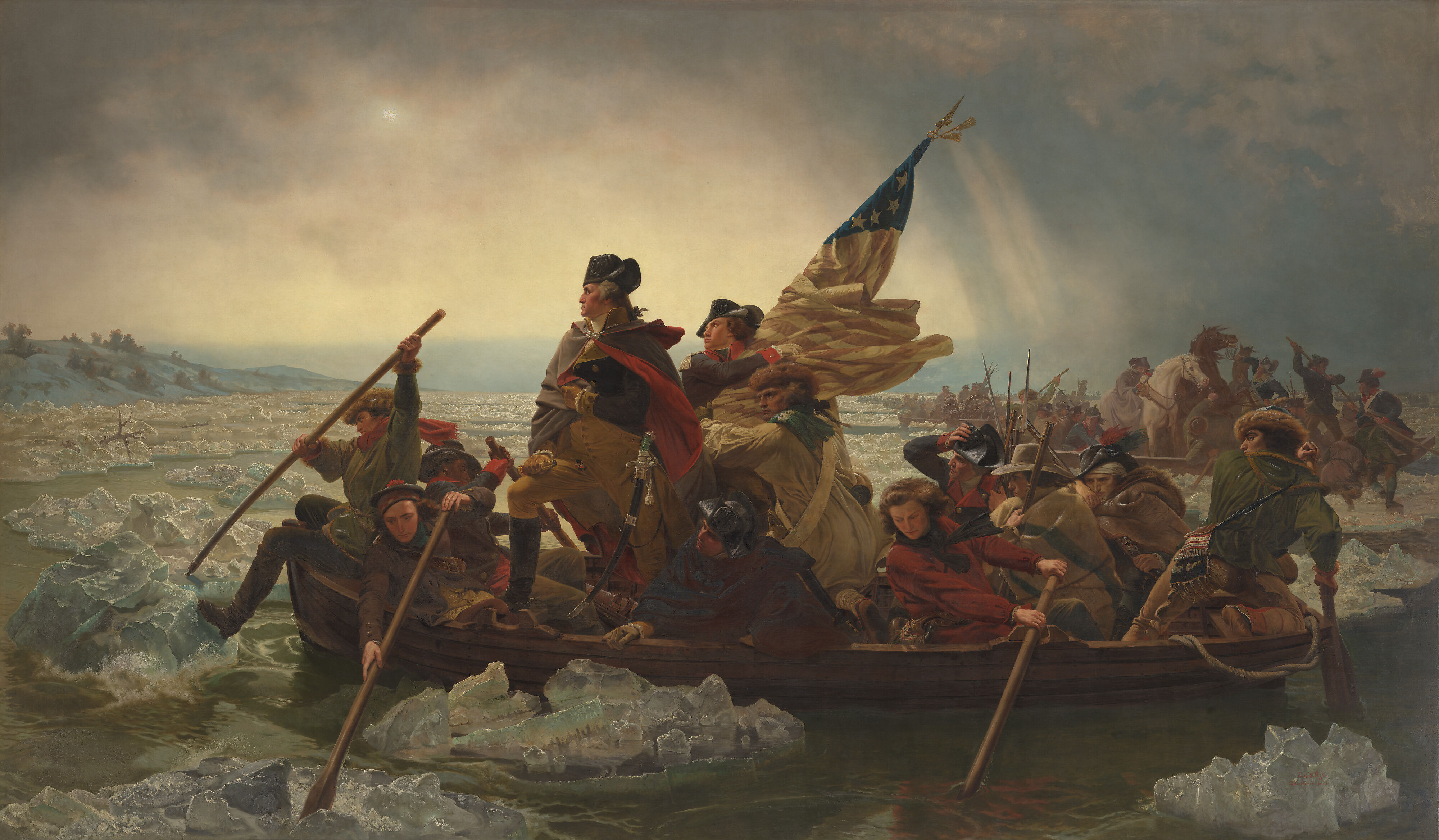 S121 Revontulitaulut レヴォントゥレット 絵画 フィンランド Emanuel Leutze - Washington Crossing the Delaware - American - The