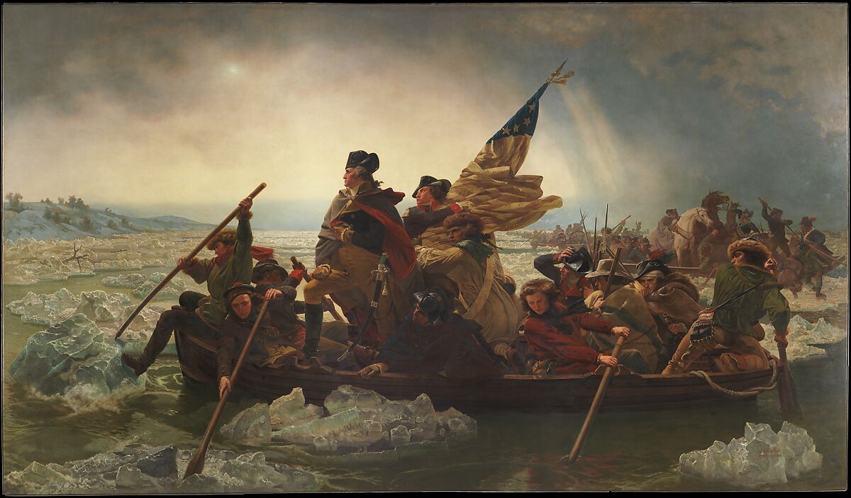 Washington Crossing the Delaware, Emanuel Leutze  German American, Oil on canvas, American