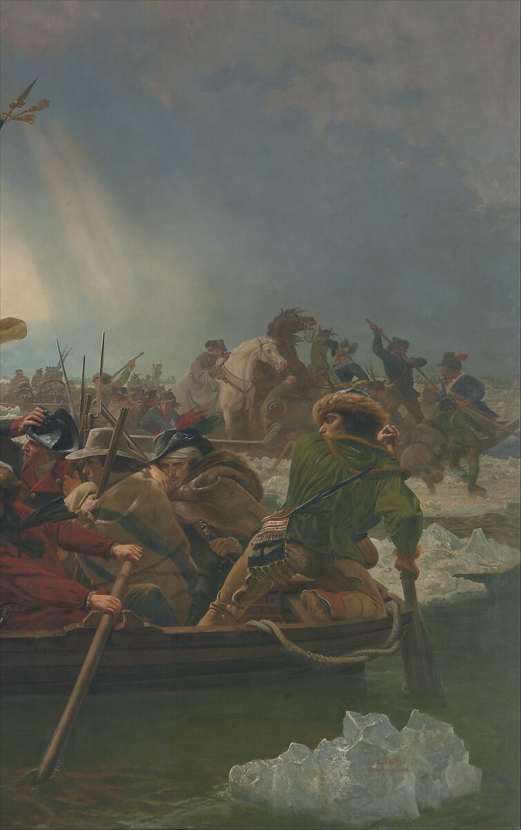 Washington Crossing the Delaware, Emanuel Leutze (American, Schwäbisch Gmünd 1816–1868 Washington, D.C.), Oil on canvas, American