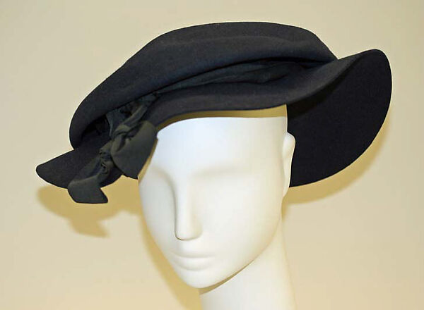 Hat, John-Frederics (American, 1929–1948), wool, American 