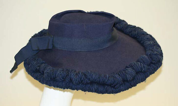 Hat, John-Frederics (American, 1929–1948), wool, American 