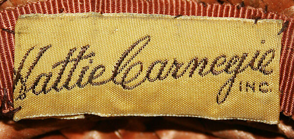 Hat, Hattie Carnegie (American (born Austria), Vienna 1889–1956 New York), straw, feathers, American