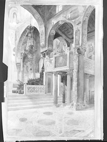 Capella Palatina, Palermo, Julian Clarence Levi, Watercolor and graphite on off-white wove paper, American