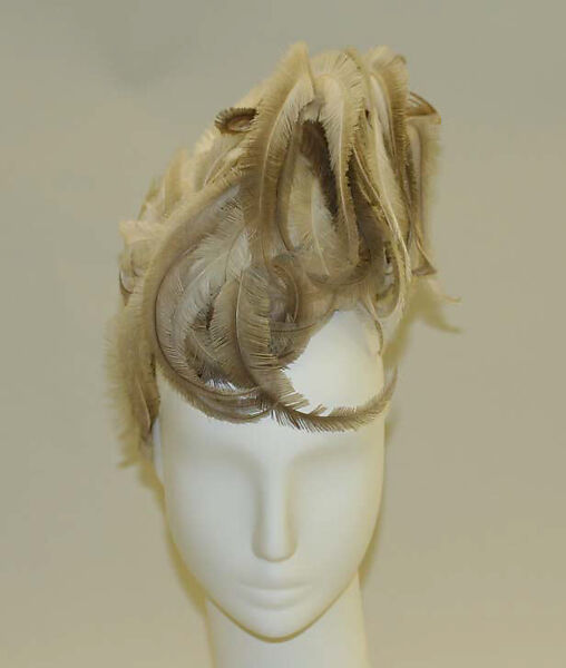 Hat, Milgrim (1927–1990), feathers, wool, horsehair, American 