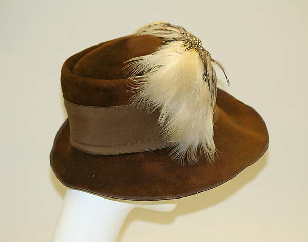 Hat, Amicy-Boinard (French), wool, silk, feathers, French