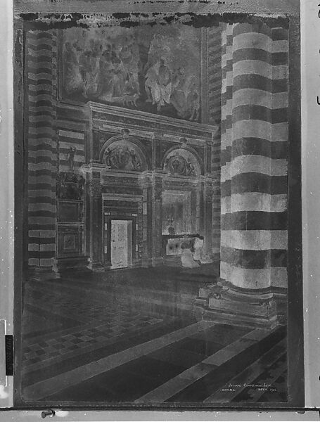 Interior of Church, Sienna, Julian Clarence Levi, Watercolor and graphite on off-white wove paper, American